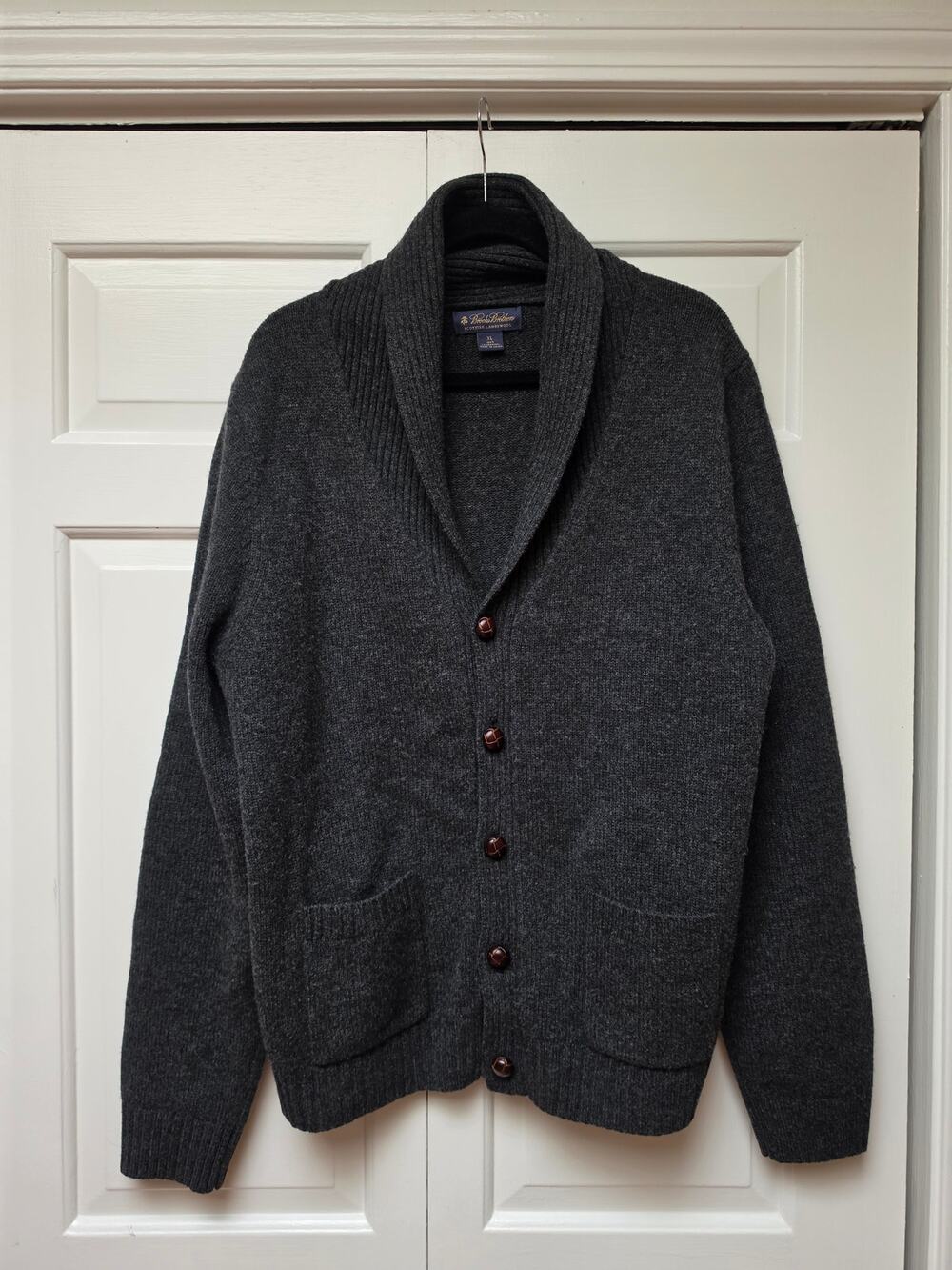 Brooks Brothers Men's Shawl Collar Cardigan Scottish Lambswool XL